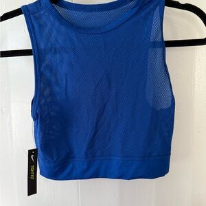 Nike Royal Blue Athletic mesh Crop Top size small tight fit